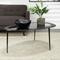 30" Black Aluminum Abstract Oval Shaped Coffee Table with Glass Top